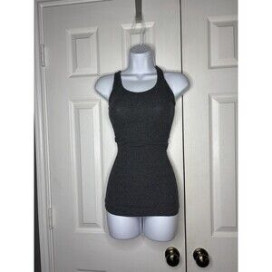 Size S Jo & Co Y2K Gray Ribbed Racerback Tank Top Fitted